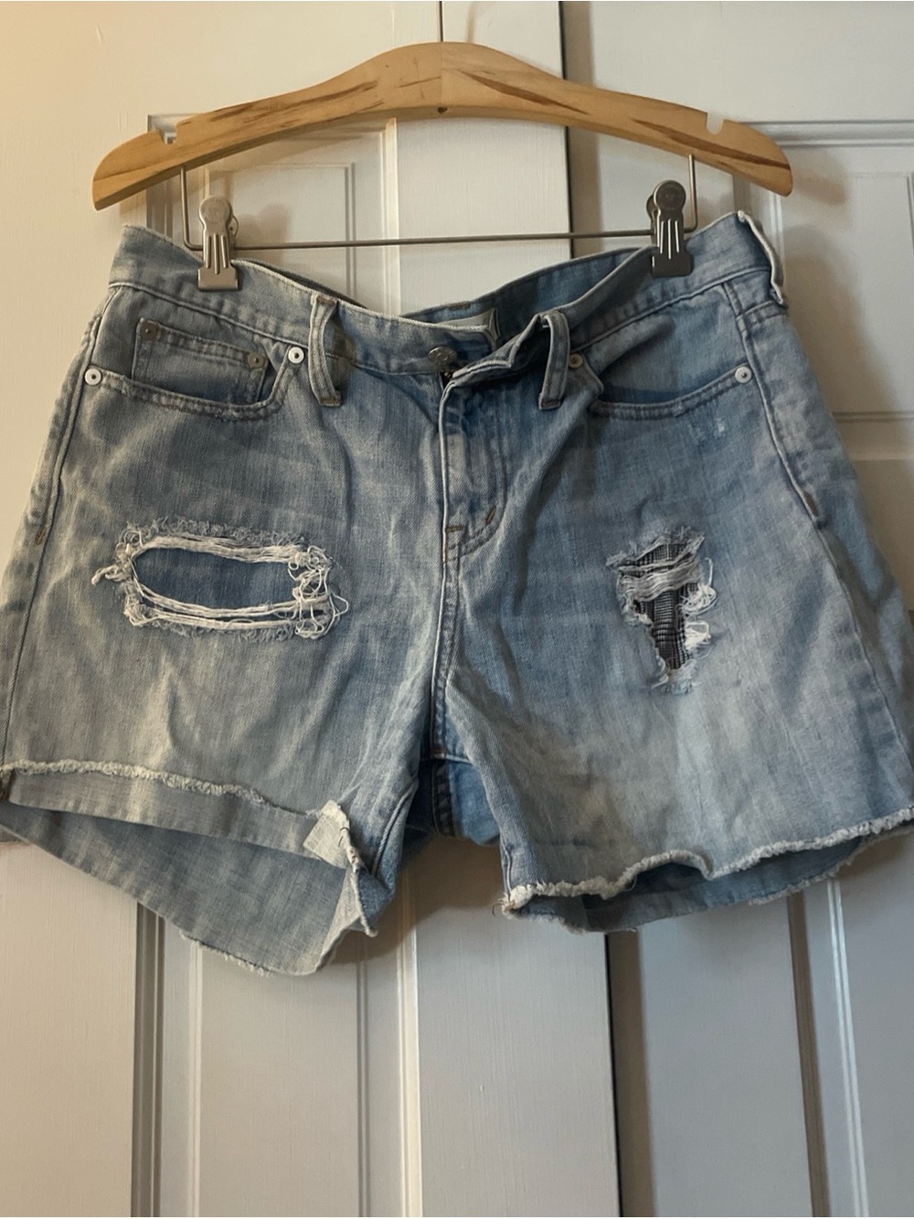 Madewell Distressed Ripped Cutoff Relaxed 100% Cotton Raw Hem Denim Shorts‎ 30